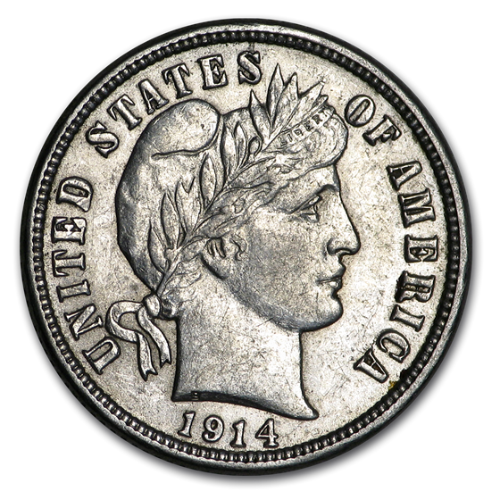 1914-D Barber Dime AU 1914-D Barber Dime AU